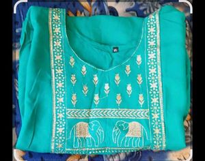 Beautiful Teal Embroidered Kurta