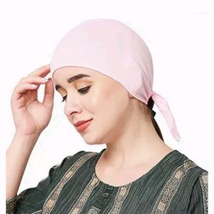 Sedra Women's Cotton Solid Underscarf Pink Cap Hi