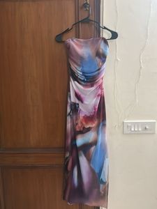 Stunning Abstract Print Strapless Dress