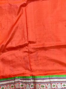 Zari Border Orange Silk Saree ✨