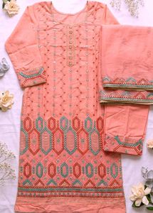 Elegant Peach Kurta Set with Dupatta