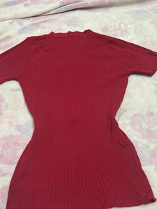 Y2k Chic Red Ribbed V-Neck Button Dress