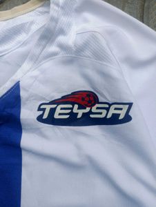 Nike White TEYSA T-Shirt with Blue Stripes