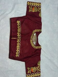 Maroon Embroidered Blouse
