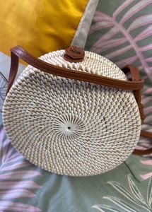 Boho Woven Round Crossbody Bag