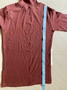 Women's Brown Turtleneck Top