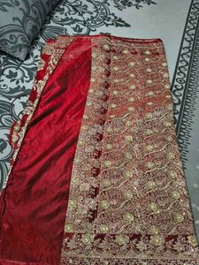 Beautiful Bridal Red Banarasi Saree