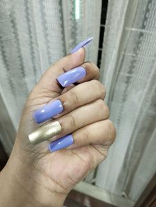 lavender &amp; Gold Press-On Nails