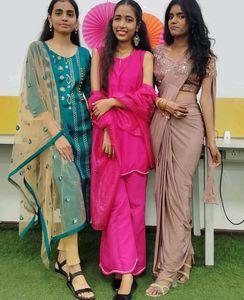 Elegant Rose Gold Saree