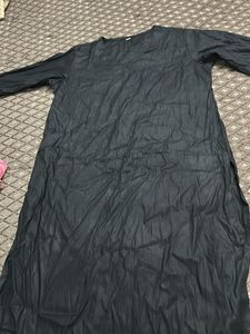 Classic Black Cotton Kurta