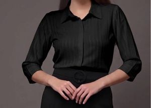 Elegant Black Striped Button-Down Shirt