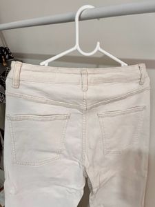 Cream Flare Jeans