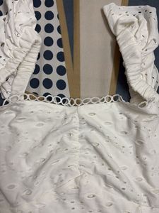 White Eyelet Crop Top