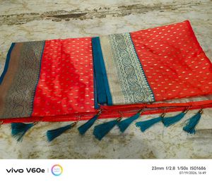 Stunning Red Banarasi Silk Saree
