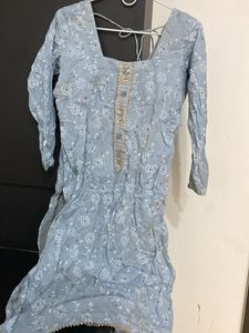 Elegant Blue Floral Kurta