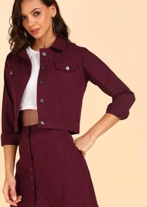 Bramd new Maroon Denim Jacket and Skirt