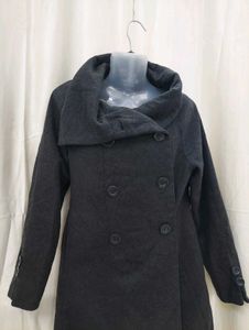 Chic Double-Breasted Charcoal Coat