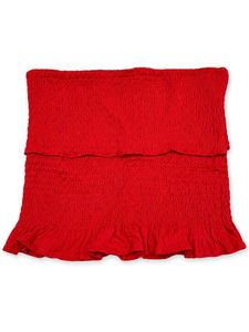 Smocked Off-Shoulder Red Top