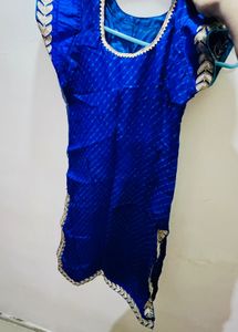 Royal Blue Embroidered kurti
