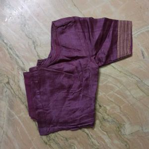 Elegant Purple Tussar Silk Blouse