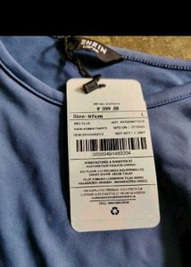 Blue Thumbhole Crop Top