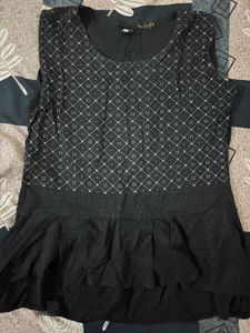 Elegant Black Printed Kurta