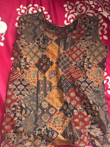 Bohemian Patchwork Sleeveless Kurta Top