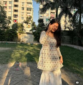 Elegant Embroidered Kurta &amp; Palazzo Set