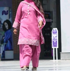Beautiful Pink Suit &amp;Farshi Salwar with Dupatta