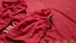 Elegant Red Embellished Saree