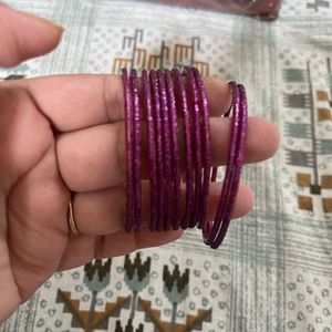 Sparkly Purple Bangles Set