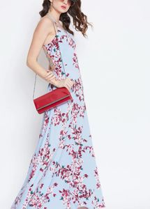 Light Blue Floral Maxi Dress