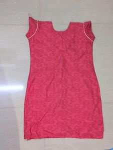 Pink Kurta Set with White Bottoms