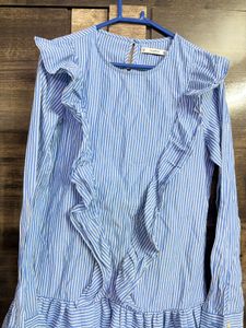 Chic Striped Ruffle Dress