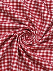 Red Gingham Wrap Top