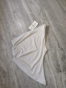 Chic One-Shoulder White Top