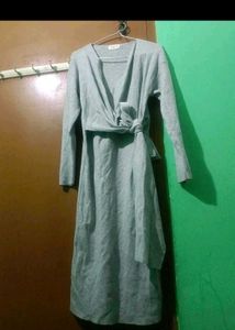 wrap grey dress