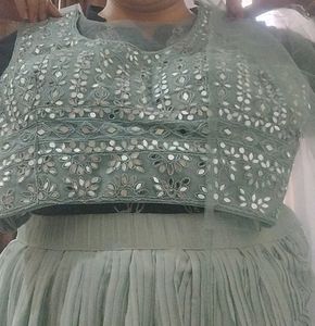 Lehenga With Mirror Work Choli And Dupatta
