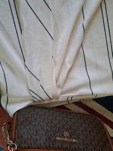 Cream Striped Pants