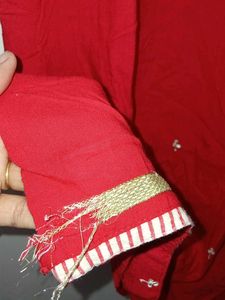 Vibrant Red Embroidered Kurti