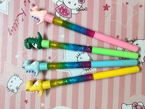 Kids Dino Glitter Design Gel Pens 4 Pcs