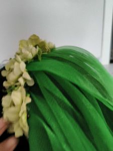 Green Dupatta with Floral Embellishments