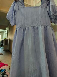 Lavender Puff Sleeve Midi Dress