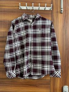 Men's Burgundy Plaid Shirt