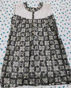 Stylish Printed Kurta with Lace Neckline