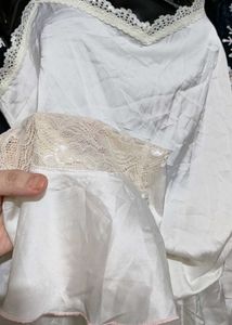 White Lace Trim Pajama set