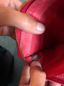 Coach Red Leather Zip Around Wallet