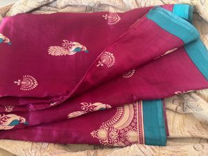 Vibrant Peacock Saree with Blouse