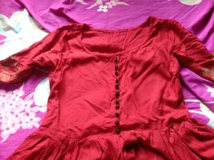 Red  Dress For Women / Knee Length