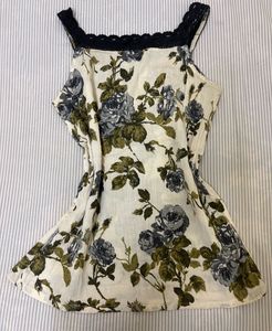 Vintage Floral Crinkle Georgette cami top
